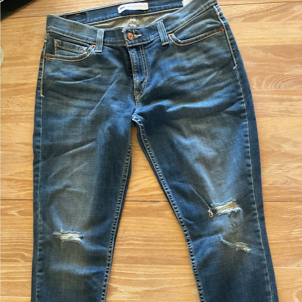 Levi's Blue Skinny Jeans with Distressed Details